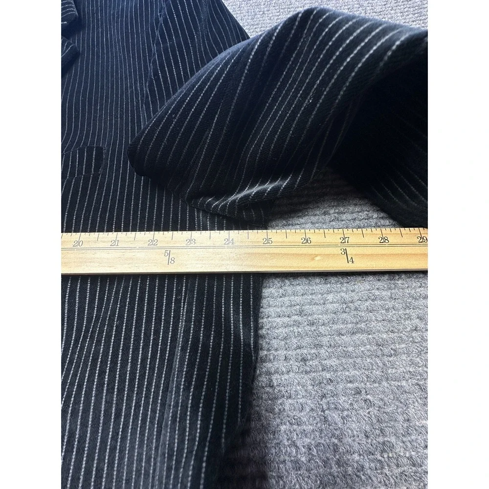 Calvin Klein Blazer Mens 48XL Black Velvet‎ Pinstripe 3 Button Sport Coat